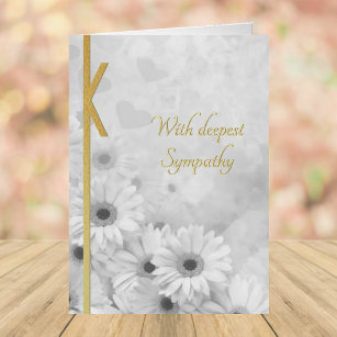 Elegant Floral Sympathy Real Foil Pressed Cards