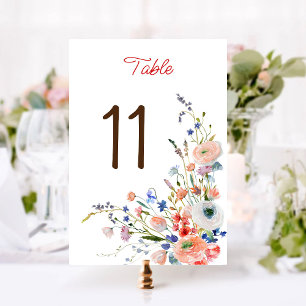 Elegant Floral Table Number