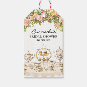 Elegant Floral Tea Bridal Shower Favour Gift Tag