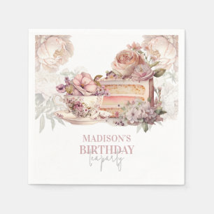 Elegant Floral Tea Party Birthday Personalized Napkin