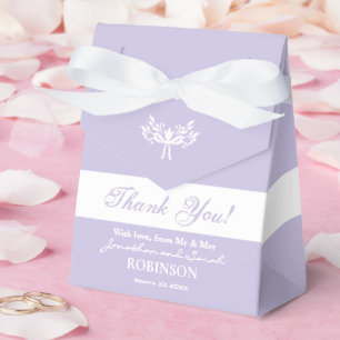 Elegant Floral Thank You Wedding Favor Box