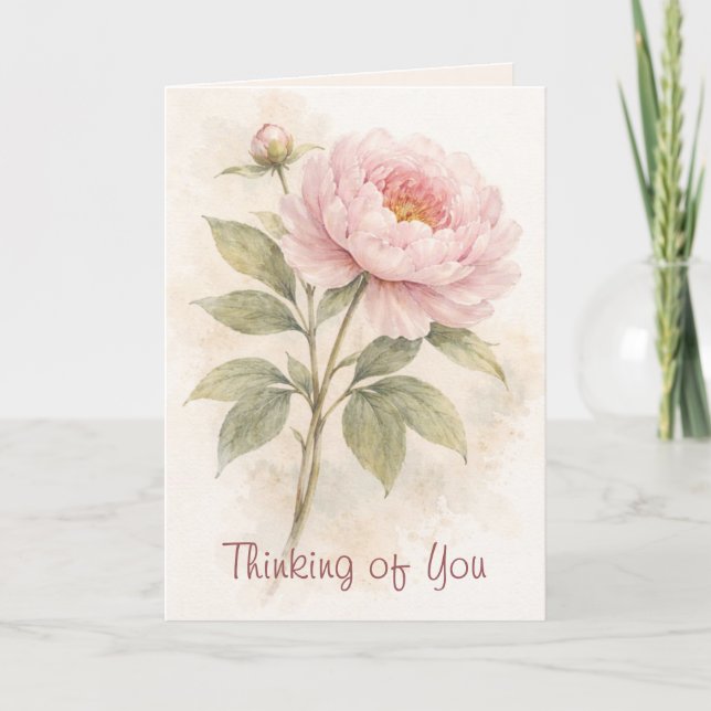Elegant Floral Thinking Of You Card (Front)
