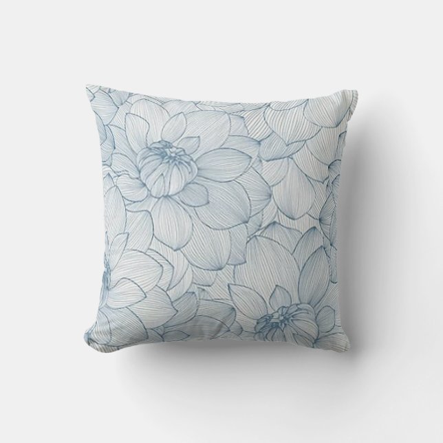Elegant Floral Throw Pillow (Front)