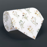 Elegant Floral Tie<br><div class="desc">Elegant Floral neck tie. This elegant neck tie features a pattern of beautiful hand-painted watercolor blush pink,  dusty blue,  spring yellow,  and sage green delicate pressed vintage wildflowers on a white background that's perfect for a garden wedding! Find matching items in the Wildflower Wedding Collection.</div>