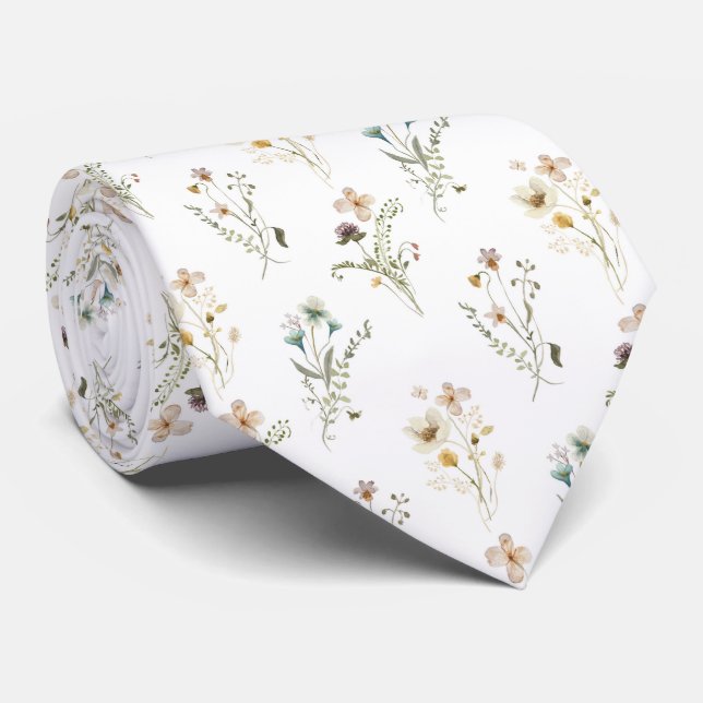 Elegant Floral Tie (Rolled)