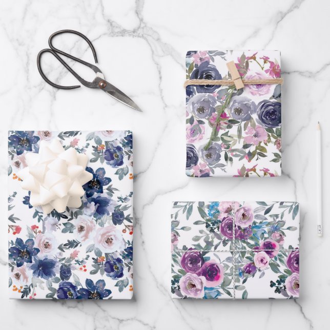 elegant floral tiled pattern  wrapping paper sheet (Front)