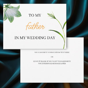 Elegant Floral To my father on my Wedding Day Invitation
