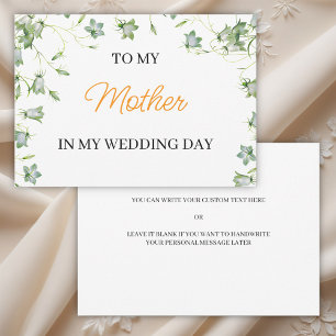 Elegant Floral To my mother on my Wedding Day Invitation