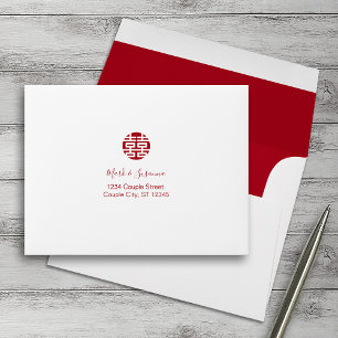 Elegant Floral Traditional Chinese RSVP Envelopes