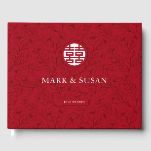Elegant Floral Traditional Chinese Wedding (RED) Guest Book