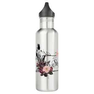  Elegant Floral Transparent Personalized Name  710 Ml Water Bottle
