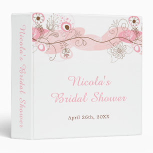 Elegant Floral Twist Bridal Shower in Pink Photo  Binder