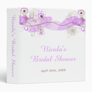 Elegant Floral Twist Bridal Shower in Purple Photo Binder