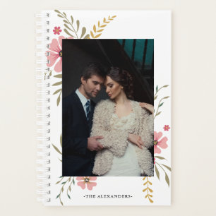 Elegant Floral Two Photo and Name Planner