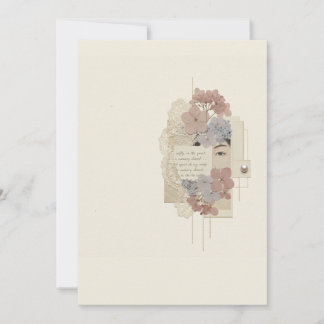 Elegant Floral & Ukiyoe Collage Invitation