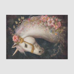 Elegant Floral Unicorn Tissue Paper