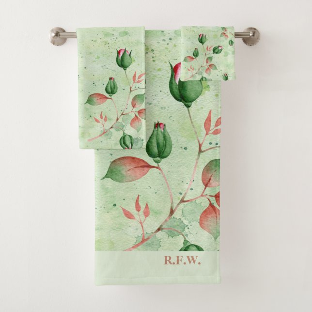 Élégant floral vert et rose (En situation)