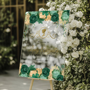 Élégant floral vert victorien Baby Shower