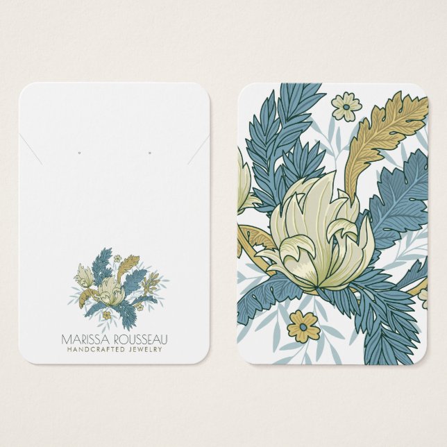 Elegant Floral Vines Earring Necklace Display Card (Front & Back)