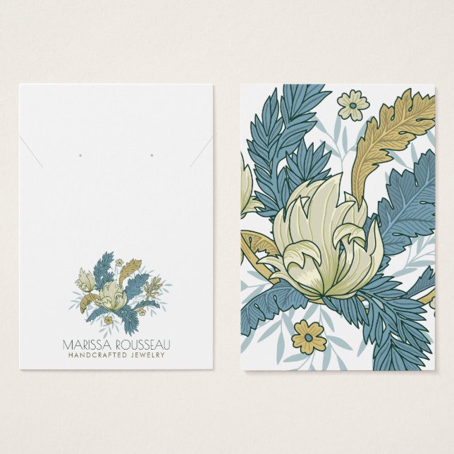 Elegant Floral Vines Earring Necklace Display Card (Front & Back)