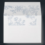 Elegant Floral Vintage Botanical Blue Wedding Envelope<br><div class="desc">Elegant Floral Vintage Botanical Blue Wedding Envelope Liner</div>