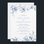 Elegant Floral Vintage Botanical Navy Blue Wedding Invitation<br><div class="desc">Elegant Floral Vintage Ornament Navy Blue Wedding Invitation. Modern Wedding Invitation Template. Victorian Floral Botanical Illustrations</div>