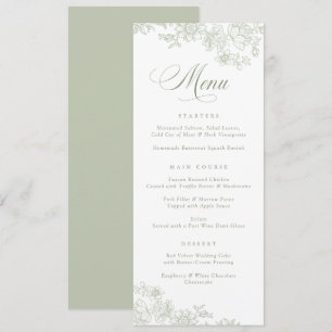 Elegant Floral Vintage Leafy Botanical Menu