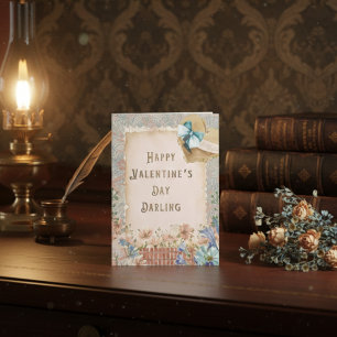 Elegant Floral Vintage Love Valentines Day Card
