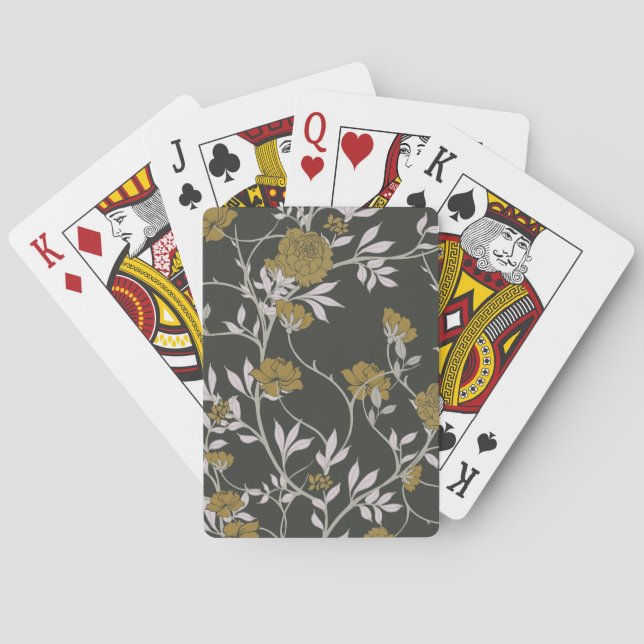 Elegant floral: vintage pattern design. playing cards (Back)