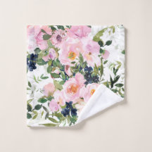 Élégant, floral, Vintage, rose et blanc