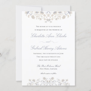 Elegant Floral Vintage Victorian Wedding Invitation