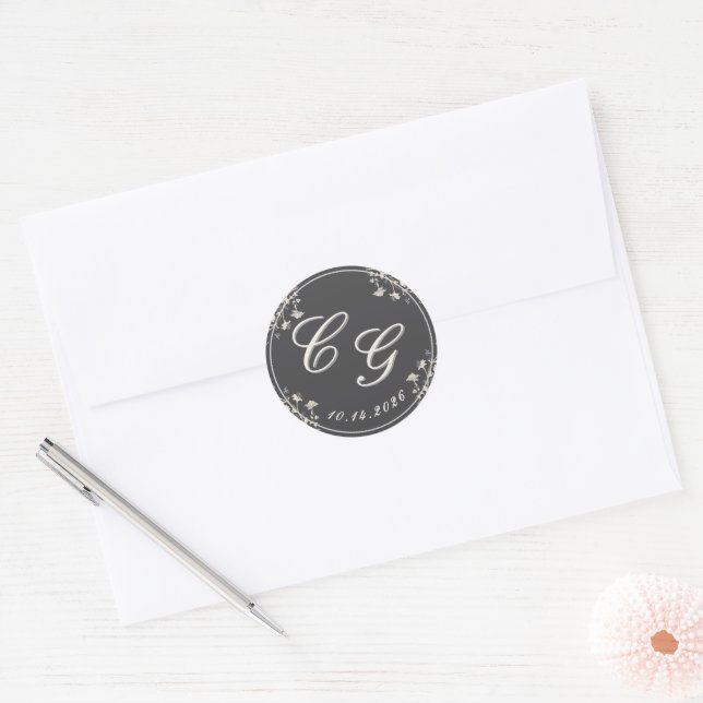 Elegant Floral Vintage Victorian Wedding Sticker (Envelope)