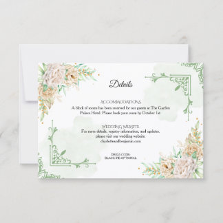 Elegant Floral Vintage Wedding Details Card