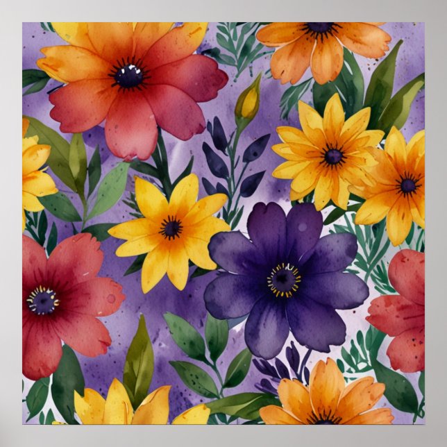 Elegant Floral Wall Art Print (Front)