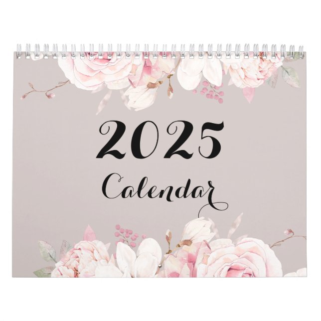 Elegant Floral Wall Calendar 2025 (Cover)