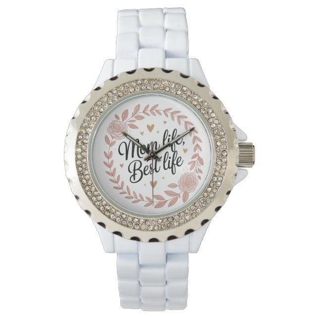 Elegant Floral Watch New Mom Gift Idea (Front)