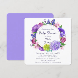 Elegant Floral   Watercolor Baby Shower Invitation