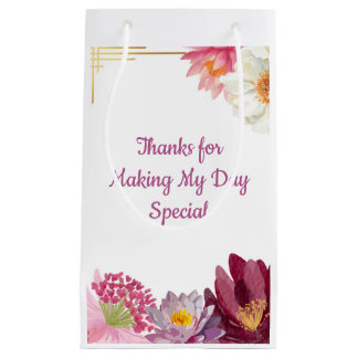 Elegant Floral Watercolor Birthday Gift Bag