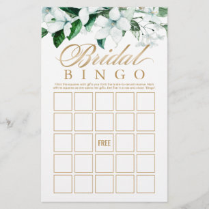 Elegant Floral Watercolor Bridal Bingo Game