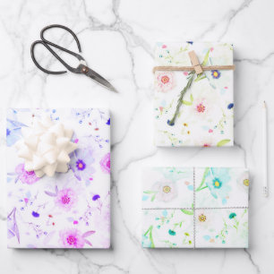 Elegant floral watercolor design wrapping paper sh