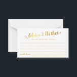 Elegant Floral Watercolor Gold Wedding Advice Card<br><div class="desc">Elegant wedding advice cards featuring a classic white background,  watercolor floral display,  a stylish faux gold foil typographic title and a modern wedding wishes template.</div>