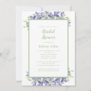 Elegant Floral Watercolor Greenery Bridal Shower Invitation