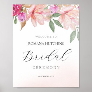 Elegant Floral Watercolor Hand-painted Poster