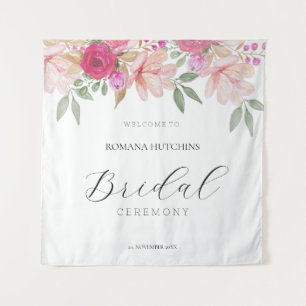 Elegant Floral Watercolor Hand-painted Tapestry