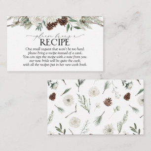 Elegant Floral Watercolor Please Bring A Recipe Enclosure Card