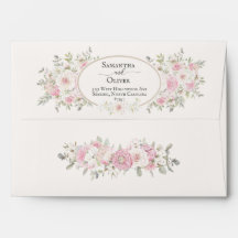 Elegant Floral Watercolor Roses & Peonies Wedding 