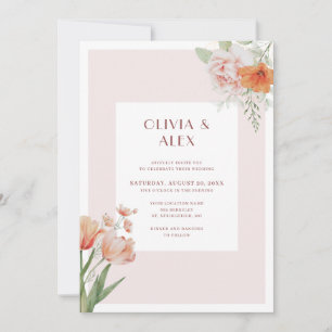 Elegant Floral Watercolor Wedding Invitation