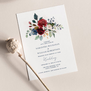 Elegant Floral Watercolor Wedding Invitation