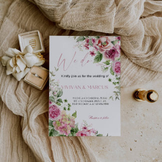 Elegant Floral "We Do" Wedding Party Invitation