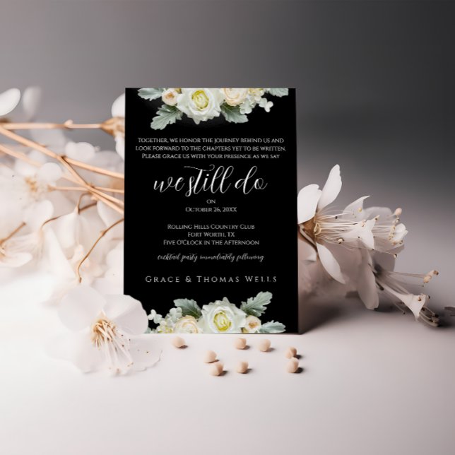Elegant Floral We Still Do Vow Renewal Invitation (Creator Uploaded)